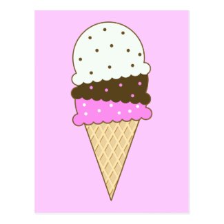 Neapolitan Ice Cream Cone Postcard