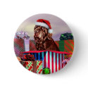 Neapolitan Mastiff Christmas Mahogany button
