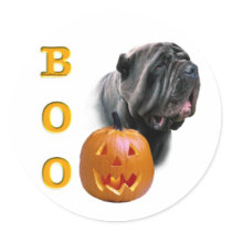 Neapolitan Mastiff Halloween Boo stickers