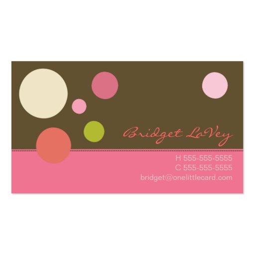 Neapolitan Polka Dots Business Card (front side)