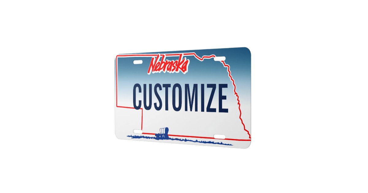 Nebraska Custom License Plate Zazzle