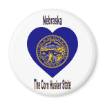 Nebraska Flag Heart Magnet