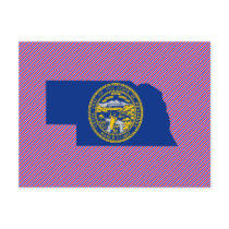 Nebraska Flag Map postcards