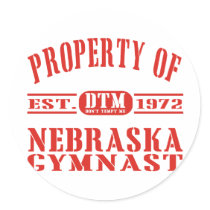 Nebraska Gymnast Round Sticker