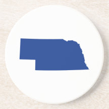Nebraska in Blue Drink Coaster