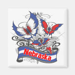 Nebraska Patriotism Butterfly Magnet
