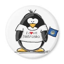Nebraska penguin refrigerator magnets
