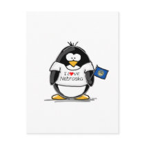 Nebraska penguin post card