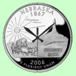 Nebraska State Quarter Clock wall clocks