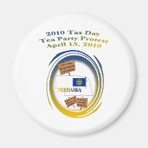 Nebraska Tax Day Tea Party Protest Magnets