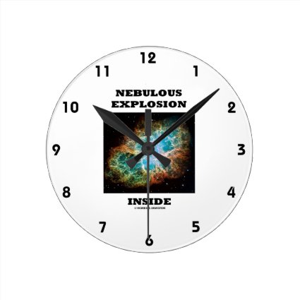 Nebulous Explosion Inside (Crab Nebula) Round Wall Clocks