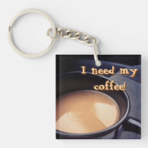 ¡Necesito mi café! Llavero