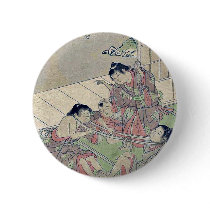 Neck tug of war by Kitao, Shigemasa Ukiyoe Buttons