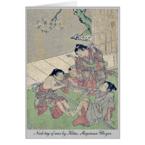 Neck tug of war by Kitao, Shigemasa Ukiyoe Cards