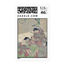 Neck tug of war by Kitao, Shigemasa Ukiyoe Stamps