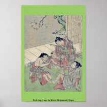 Neck tug of war by Kitao, Shigemasa Ukiyoe Print