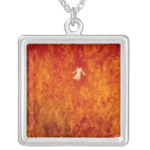 Necklace - Oil Painting "White Dress"