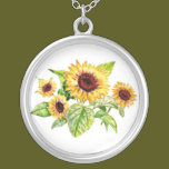 Necklace, Sunflower Bouquet Drawing necklaces