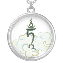 NECKLACE Tam - Seed syllable of GreenTara - silver