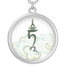 NECKLACE Tam - Seed syllable of GreenTara - silver