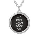 [Electric guitar] keep calm and rock on  Necklaces