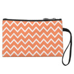 Nectarine Orange Zig Zag Chevron Wristlet Clutches