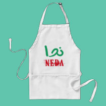 Neda in Farsi and English T-shirts and Apparel aprons