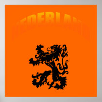 Nederland leeuw Voetbal wk Poster