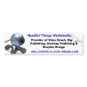 Needful Thingz bumper sticker bumper stickers