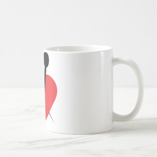 Needle heart coffee mugs