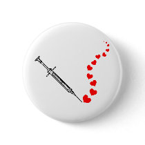 Needle Hearts (black) Pins