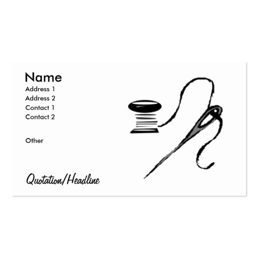 Needle/Spool Business Cards (front side)