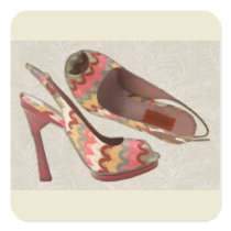 Needlepoint Peep Toes Square Stickers