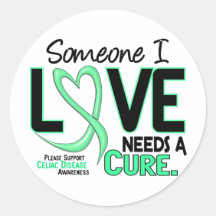 NEEDS A CURE 2 CELIAC DISEASE T-Shirts & Gifts Stickers