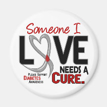 NEEDS A CURE 2 DIABETES T-Shirts & Gifts Fridge Magnets
