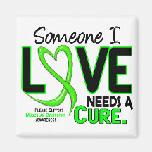 NEEDS A CURE 2 MUSCULAR DYSTROPHY T-Shirts & Gifts Fridge Magnet