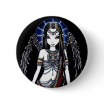 "Nefertari" Egyptian Angel Bastet Pinkback Button