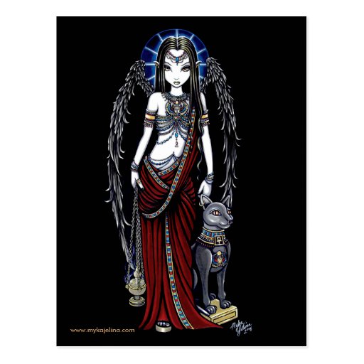 Nefertari Egyptian Bastet Goddess Angel Postcard