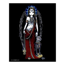 Nefertari Egyptian Bastet Goddess Angel Poster posters