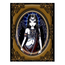egyptian, angel, dark angel, guardian angel, gothic fantasy, myka jelina, fantasy, Cartão postal com design gráfico personalizado