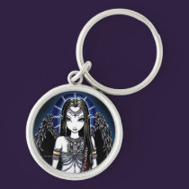 "Nefertari" Gothic Egyptian Angel Art Keychain