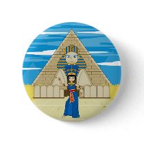 Nefertiti Dancing at The Great Sphinx of Giz buttons
