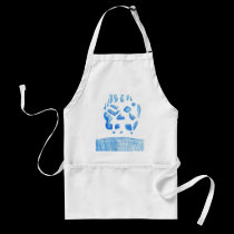 Negative Skull Sketch In Blue aprons