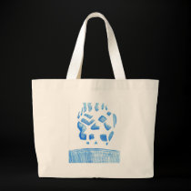Negative Skull Sketch In Blue bags