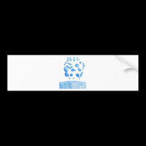Negative Skull Sketch In Blue bumper stickers