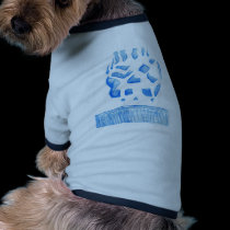 Negative Skull Sketch In Blue pet clothing