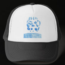Negative Skull Sketch In Blue hats