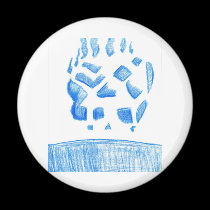 Negative Skull Sketch In Blue magnets