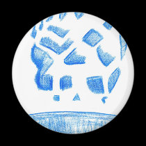 Negative Skull Sketch In Blue magnets