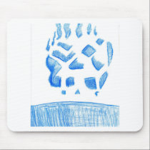 Negative Skull Sketch In Blue mousepads